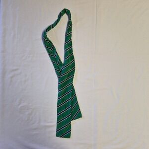 Vicky Davis Men Silk Necktie Green Navy Blue White Diagonal Stripe Made in Japan